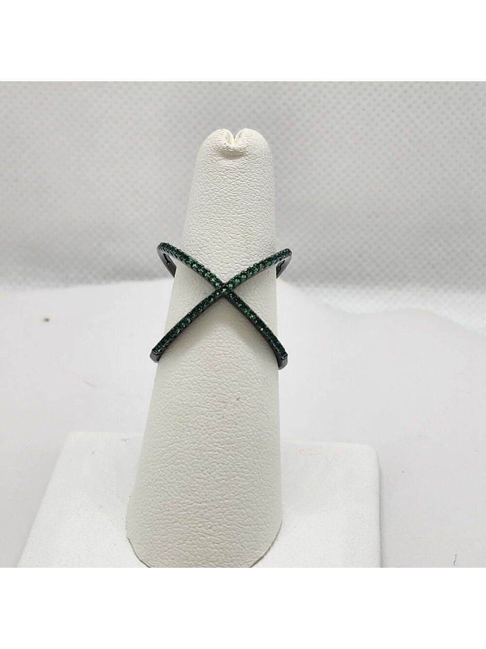 Brand New Sterling Silver 925 Rhodium Cross Over Ring